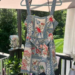 House of Harlow Blue and Red Patterned Jumpsuit